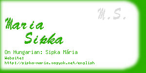 maria sipka business card