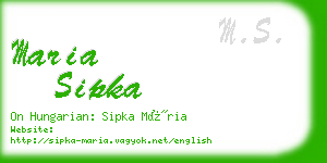 maria sipka business card